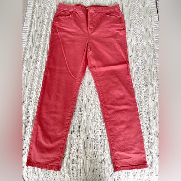Style & Co. Denim - Style & Co Coral Pink High Rise Slim Leg Jeans Size 12P